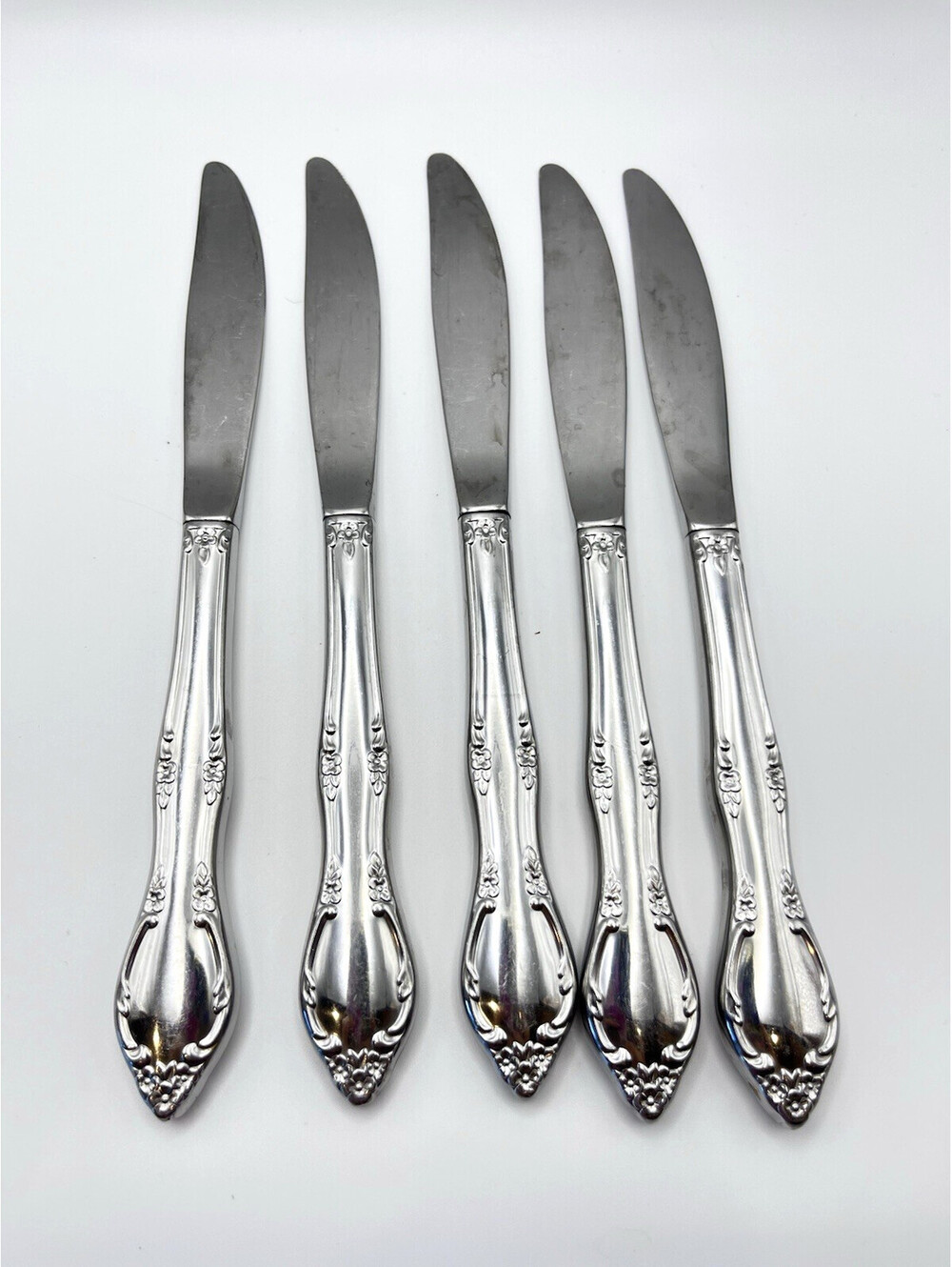 Oneida Mansion Park Stainless Flatware 5 pcs Dinner Knives 3036.9